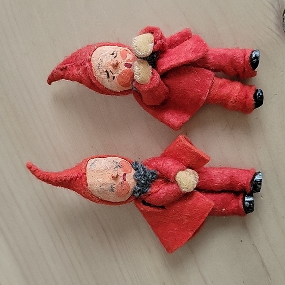 Antique Vintage Cloth Holiday ELF Dolls -2 - Picture 1 of 5